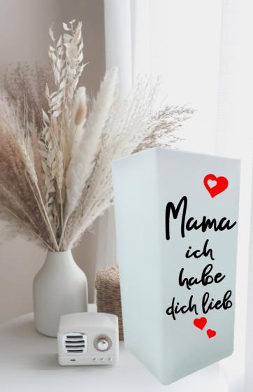 Lampe 2 WAHL "Mama ich habe dich lieb" schwarz/rot