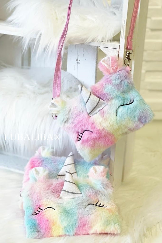 Süße Glitter "EINHORN"RAINBOW/ROSA Kinder Handtasche