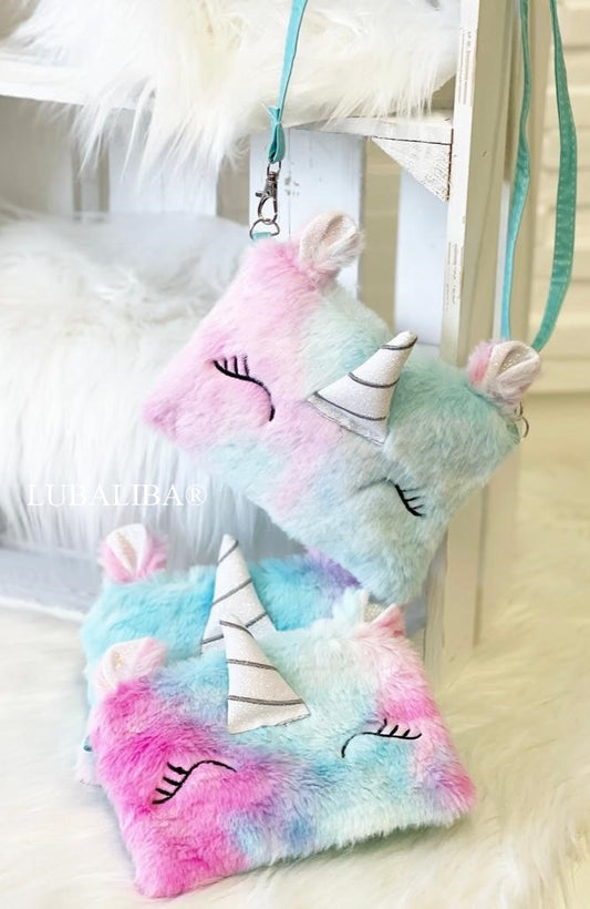 Süße Glitter "EINHORN"RAINBOW/TÜRKIS Kinder Handtasche