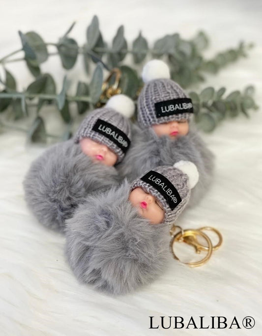 ORIGINAL LUBALIBA® Deko/Baby"COZY"  Anhänger Schlüsselanhänger/GRAU