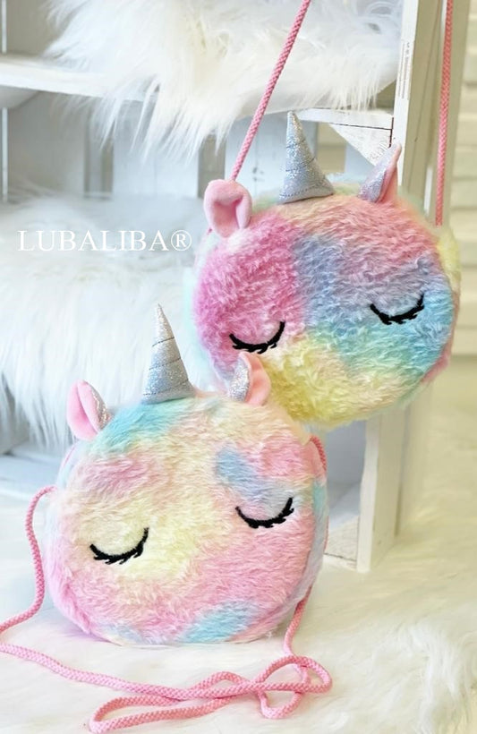 Süße Glitter "EINHORN"RAINBOW Kinder Handtasche/RUND