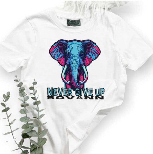 BOVANN ⭒NEVER GIVE UP⭒ T-shirt/Weiß/Man