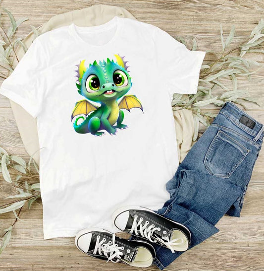 Kinder T-Shirt Drache/Bubbel -weiß