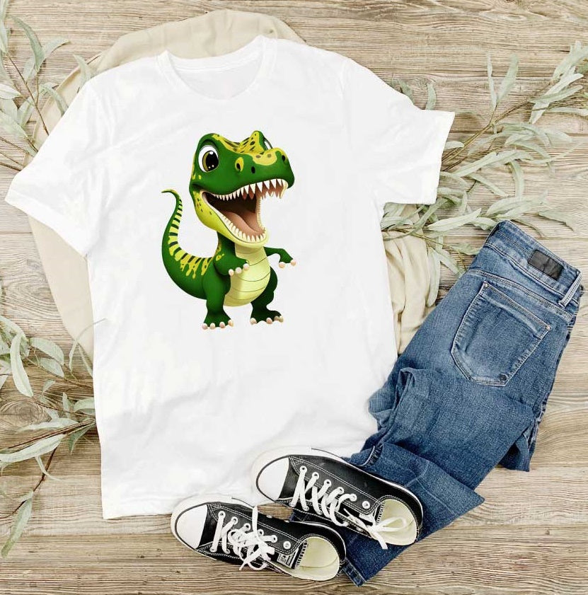 Kinder T-Shirt Dino/Sky-weiß