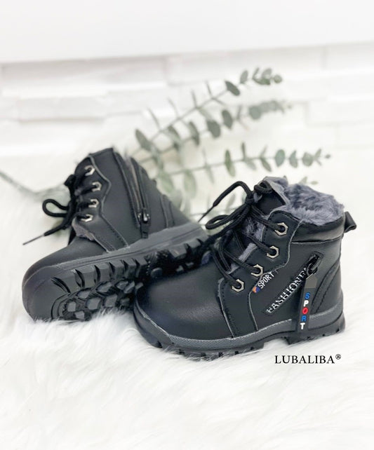 Winter Boy/Schwarz Kinderschuhe Boots gefüttert