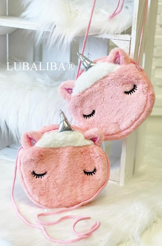 Süße Glitter "EINHORN PINK Kinder Handtasche/RUND