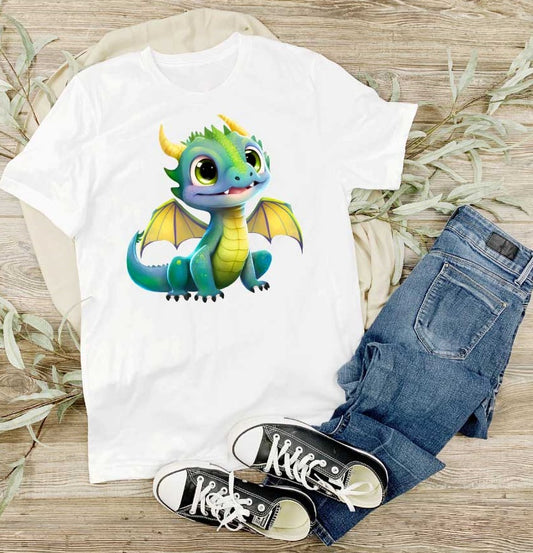 Kinder T-Shirt Drache/Spuky-weiß