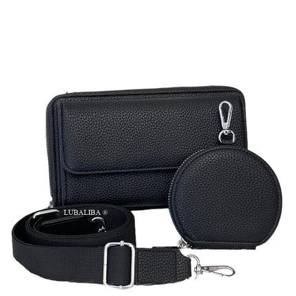 PERMA-SERIES Étui portefeuille élégant pour téléphone portable, sac à bandoulière 3 en 1 en 19 couleurs
