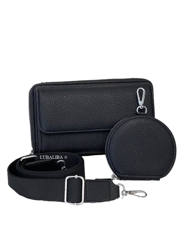PERMA-SERIES Étui portefeuille élégant pour téléphone portable, sac à bandoulière 3 en 1 en 19 couleurs