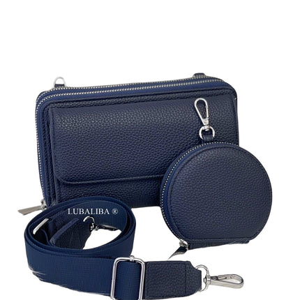 PERMA-SERIES Étui portefeuille élégant pour téléphone portable, sac à bandoulière 3 en 1 en 19 couleurs