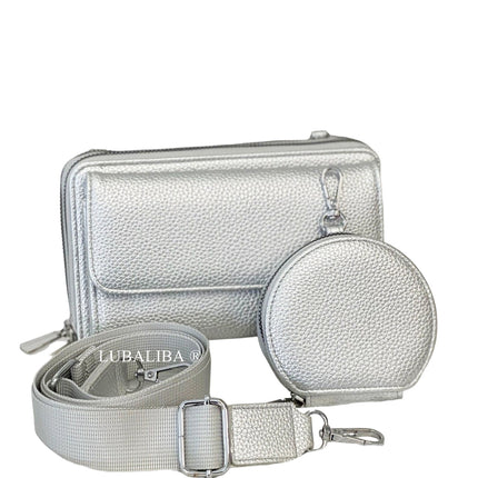 PERMA-SERIES Étui portefeuille élégant pour téléphone portable, sac à bandoulière 3 en 1 en 19 couleurs