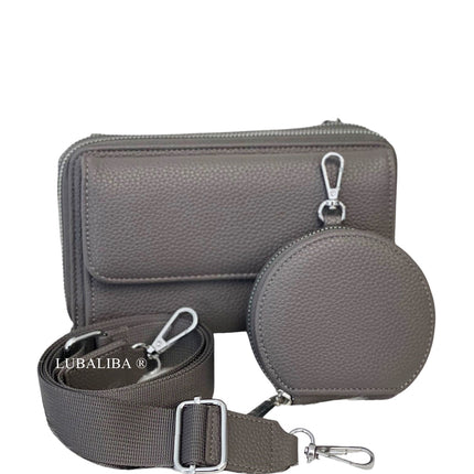 PERMA-SERIES Étui portefeuille élégant pour téléphone portable, sac à bandoulière 3 en 1 en 19 couleurs