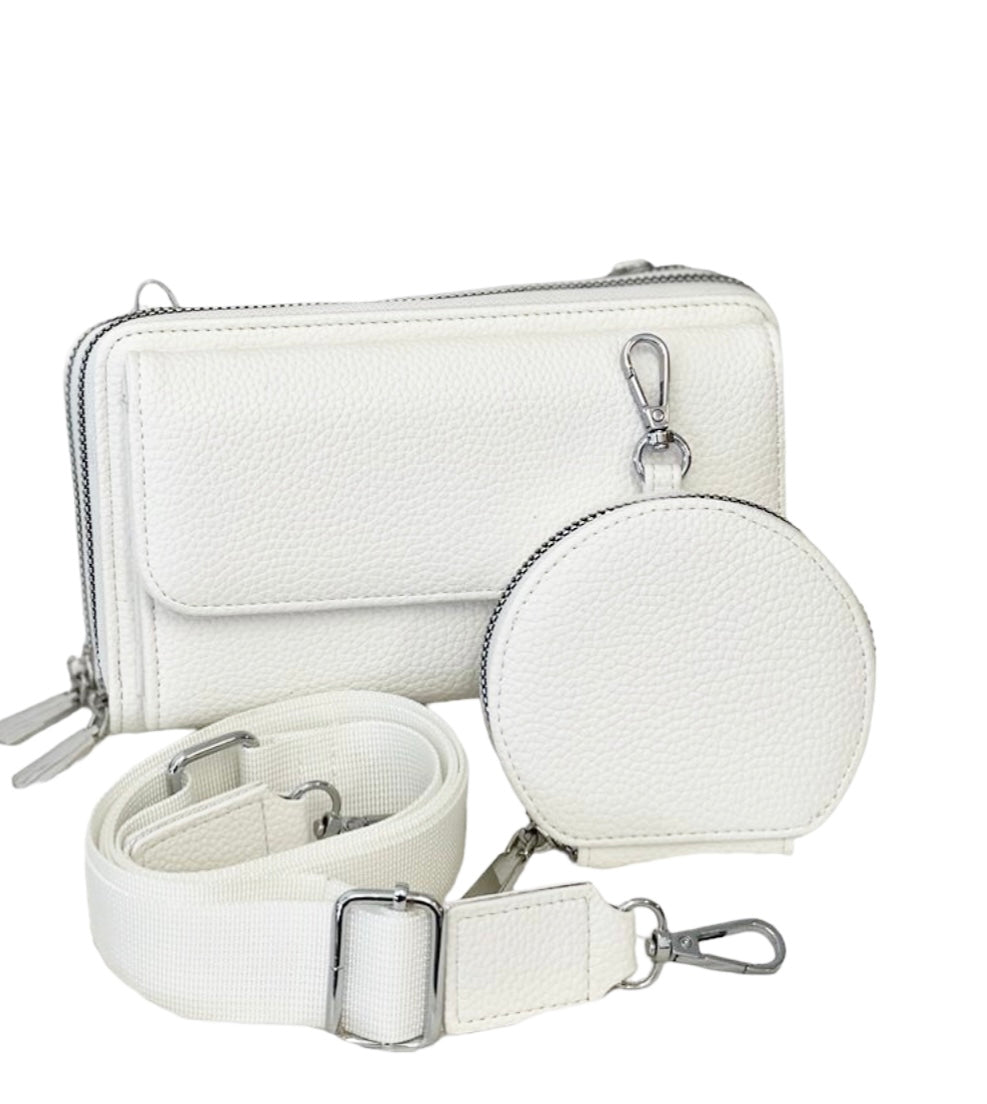 PERMA- SERIES Stylische Handytasche Portemonnaie 3 in 1 Umhängetasche in 19 Farben