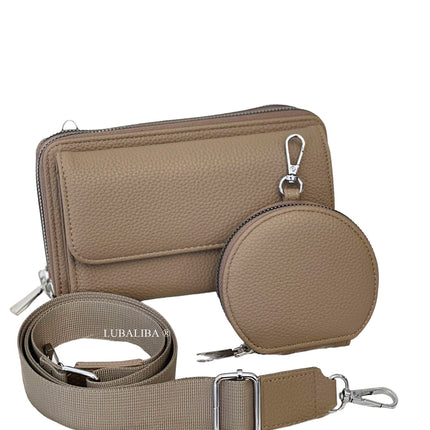 PERMA-SERIES Étui portefeuille élégant pour téléphone portable, sac à bandoulière 3 en 1 en 19 couleurs