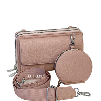 PERMA-SERIES Étui portefeuille élégant pour téléphone portable, sac à bandoulière 3 en 1 en 19 couleurs