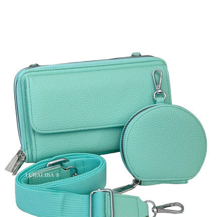 PERMA-SERIES Étui portefeuille élégant pour téléphone portable, sac à bandoulière 3 en 1 en 19 couleurs
