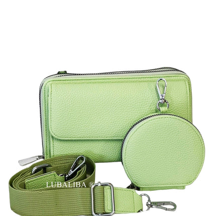 PERMA-SERIES Étui portefeuille élégant pour téléphone portable, sac à bandoulière 3 en 1 en 19 couleurs