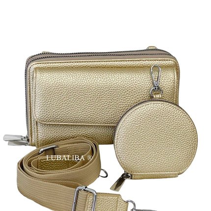 PERMA-SERIES Étui portefeuille élégant pour téléphone portable, sac à bandoulière 3 en 1 en 19 couleurs
