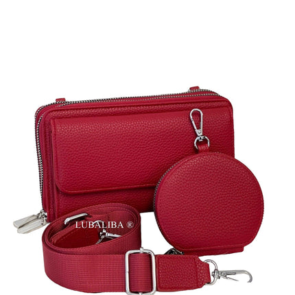 PERMA-SERIES Étui portefeuille élégant pour téléphone portable, sac à bandoulière 3 en 1 en 19 couleurs