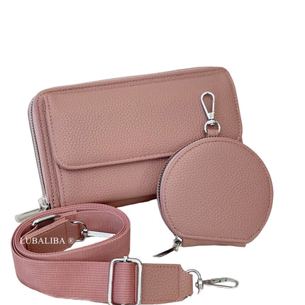 PERMA-SERIES Étui portefeuille élégant pour téléphone portable, sac à bandoulière 3 en 1 en 19 couleurs