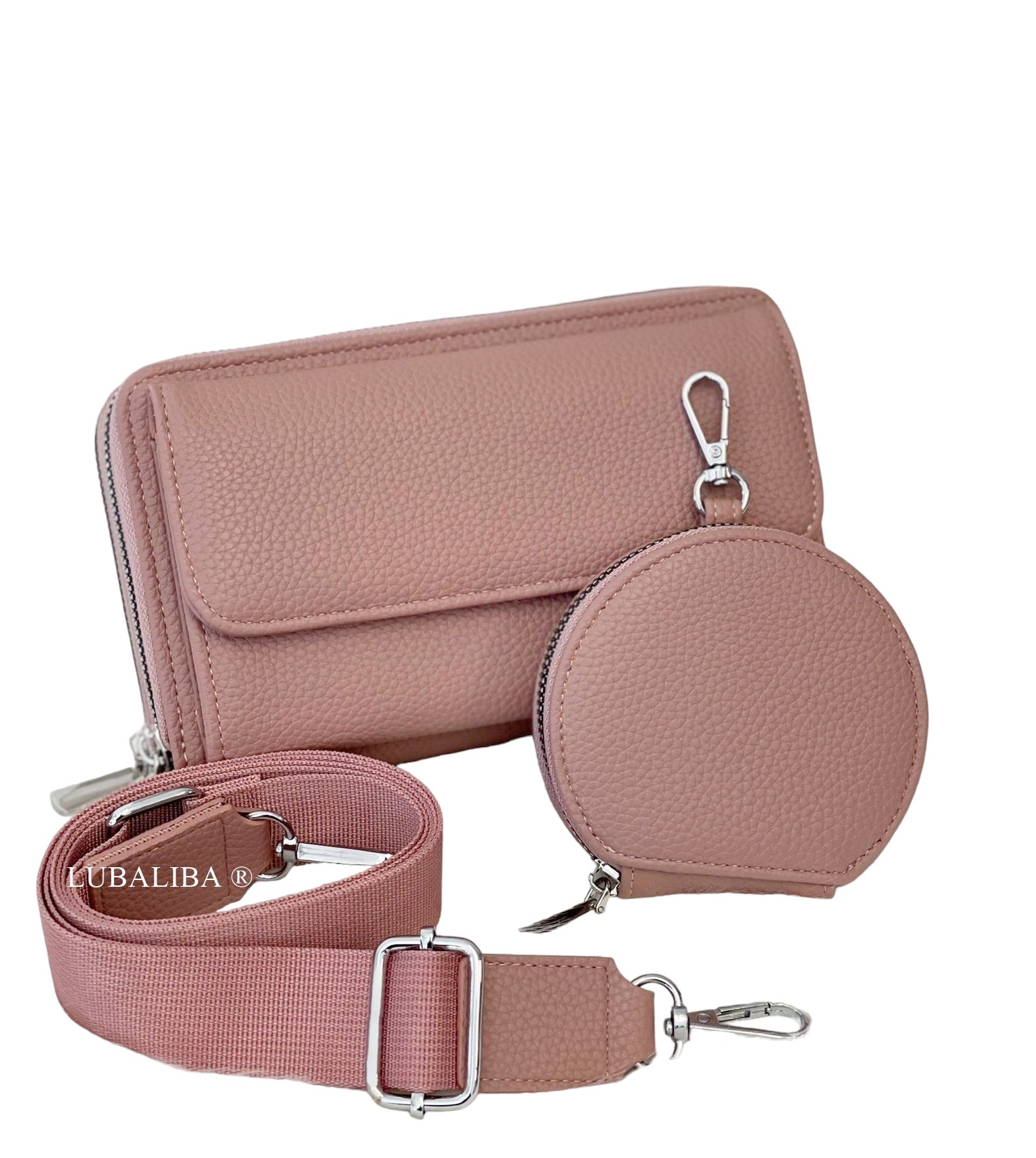 PERMA- SERIES Stylische Handytasche Portemonnaie 3 in 1 Umhängetasche in 19 Farben