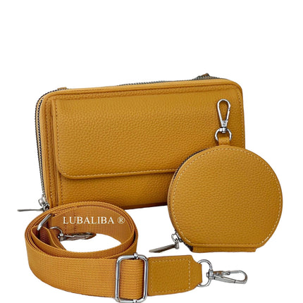 PERMA-SERIES Étui portefeuille élégant pour téléphone portable, sac à bandoulière 3 en 1 en 19 couleurs
