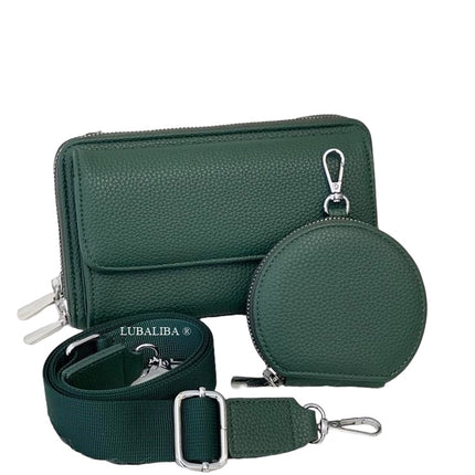 PERMA-SERIES Étui portefeuille élégant pour téléphone portable, sac à bandoulière 3 en 1 en 19 couleurs
